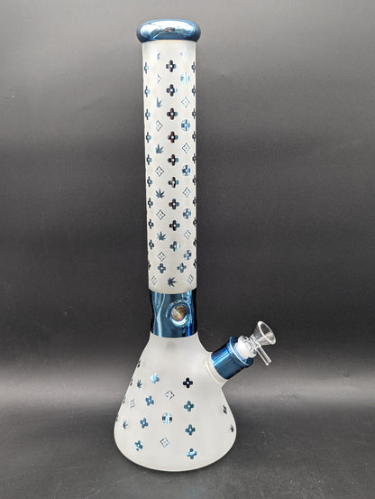 18" LV 7mm Frosted Glass Beaker Bong-Avernic Smoke Shop