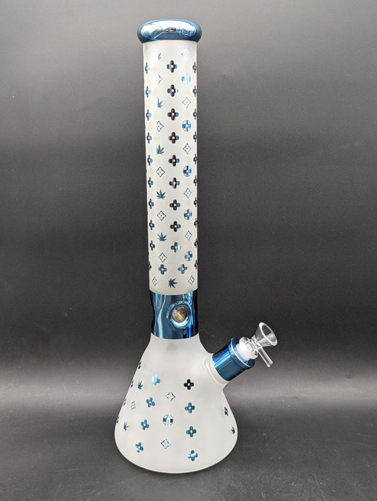 18" LV 7mm Frosted Glass Beaker Bong-Avernic Smoke Shop