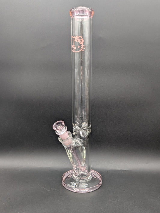 18" Pink Kitty Straight Tube 7mm Thick-Avernic Smoke Shop