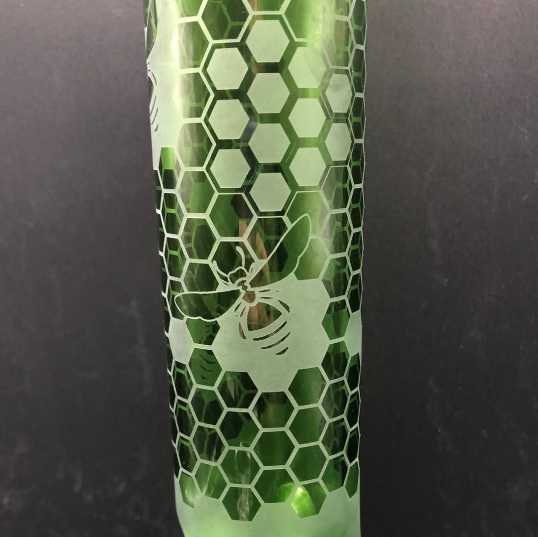 18" Sandblasted Honeycomb Beaker - Avernic Smoke Shop