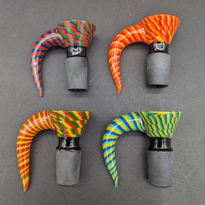 18mm Color Twist Glass Slides w/ Claw Handle - Meech Madness Smoke Shop