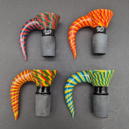 18mm Color Twist Glass Slides w/ Claw Handle - Meech Madness Smoke Shop