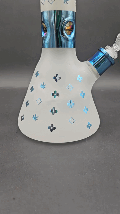 18" LV 7mm Frosted Glass Beaker Bong