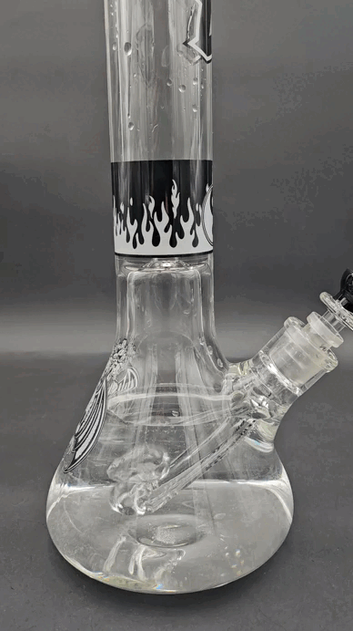 RVD Glass Flaming Zen Beaker Bong-Meech Madness Smoke Shop