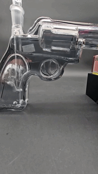 Electroplated Pistol 9" Gun Glass Bubbler