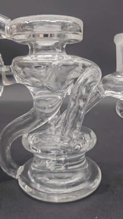 5" Clear Marble Recycler Dab Rig