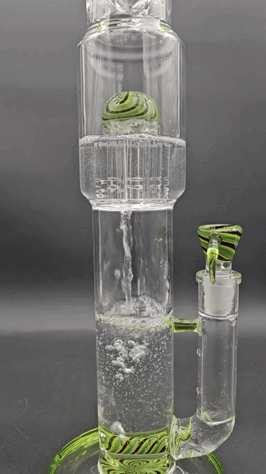 Midnight Glass 18" Worked Dual Perc Bong-Avernic Smoke Shop
