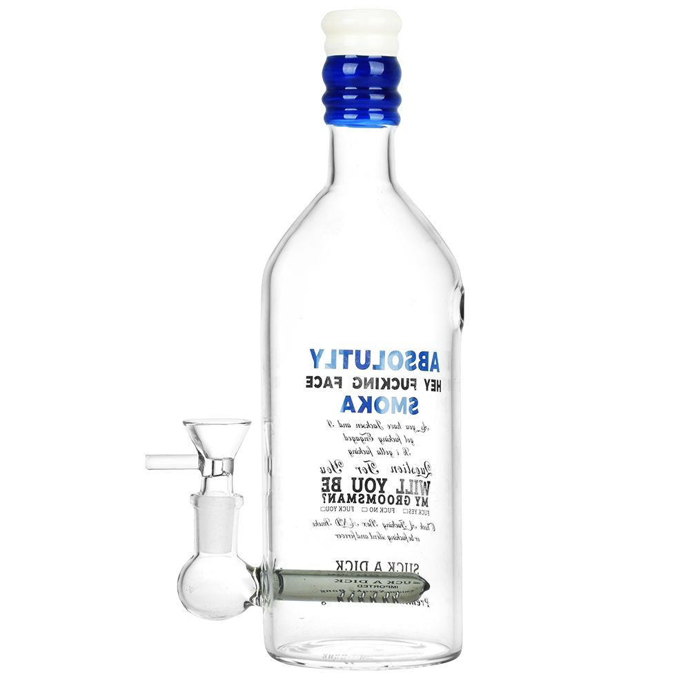 Vodka Bottle Glass Water Pipe - 9.5" / 14mm F