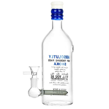 Vodka Bottle Glass Water Pipe - 9.5" / 14mm F