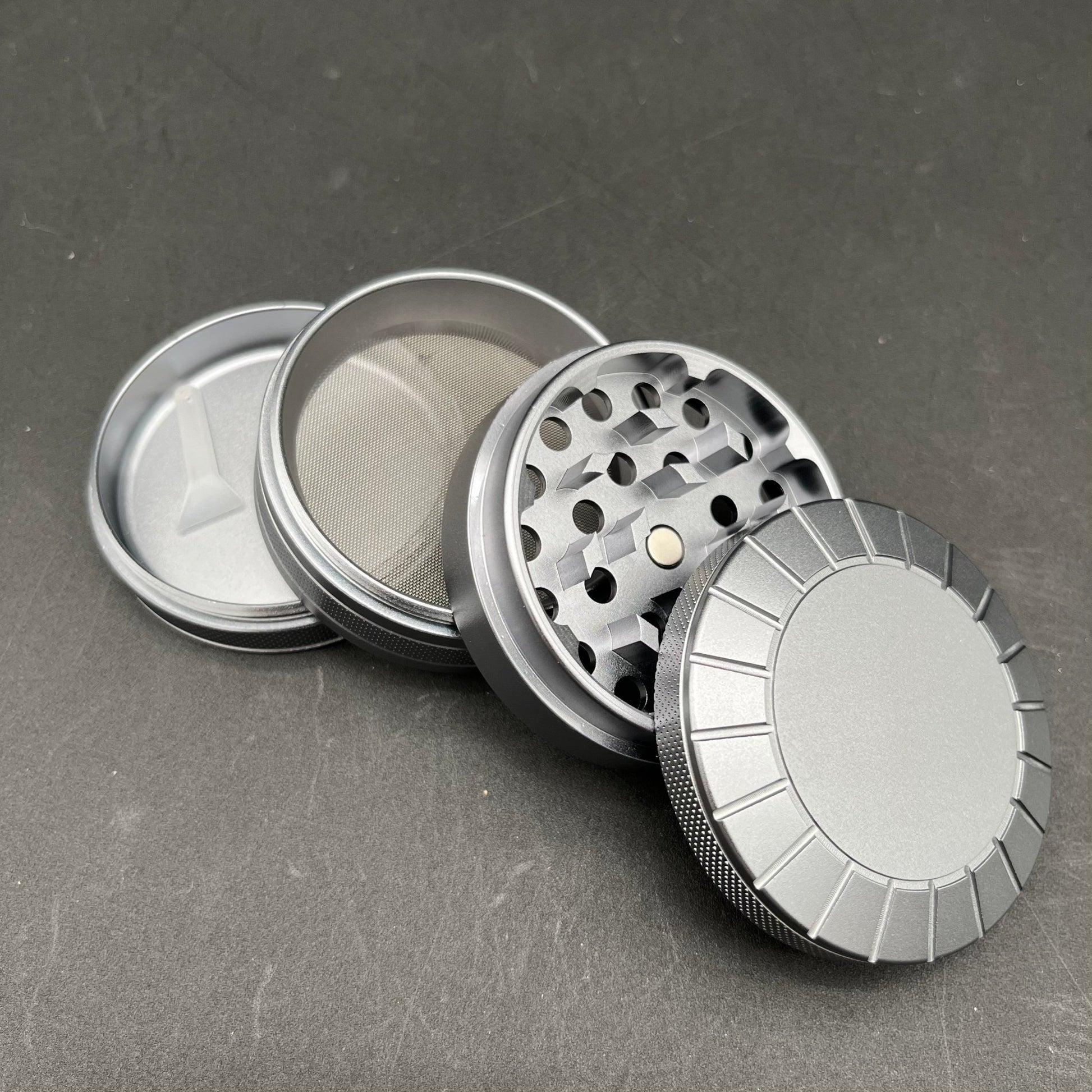 2.4" 60mm 4 Part Aluminum Shield Grinder - Meech Madness Smoke Shop