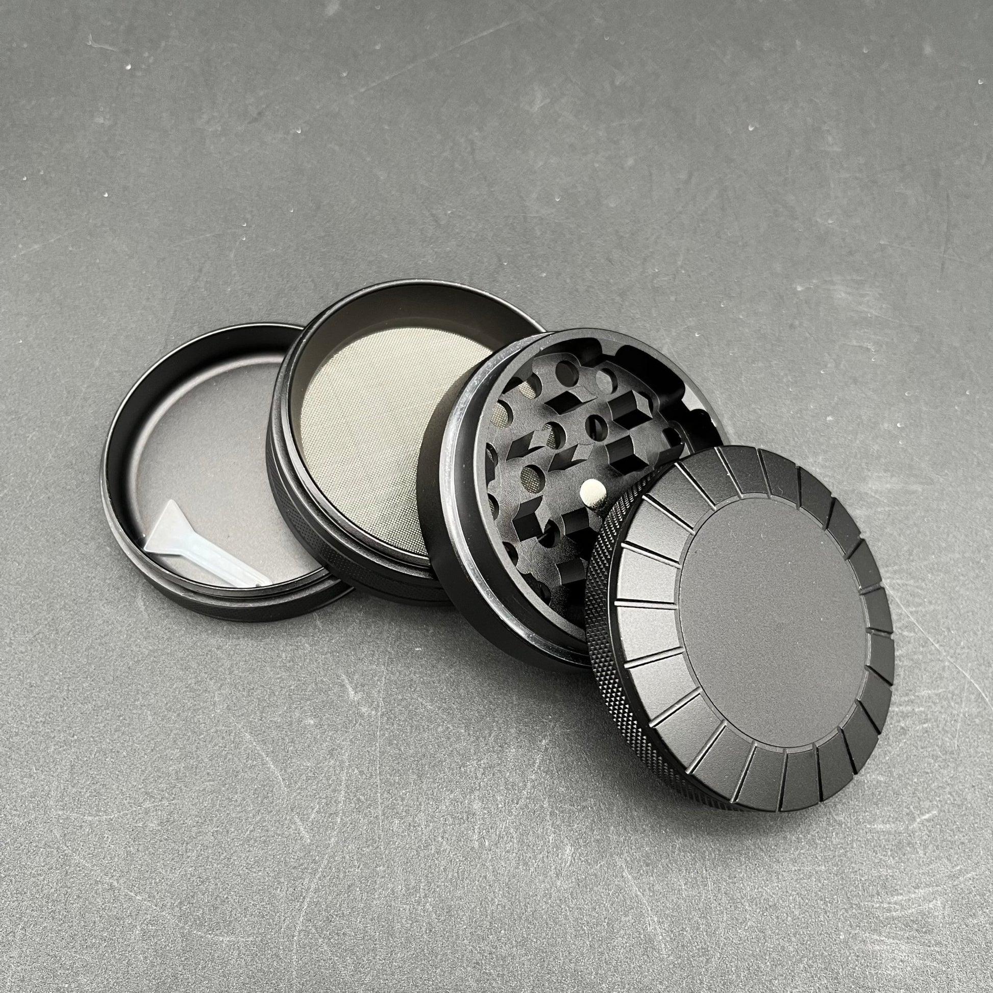 2.4" 60mm 4 Part Aluminum Shield Grinder - Meech Madness Smoke Shop
