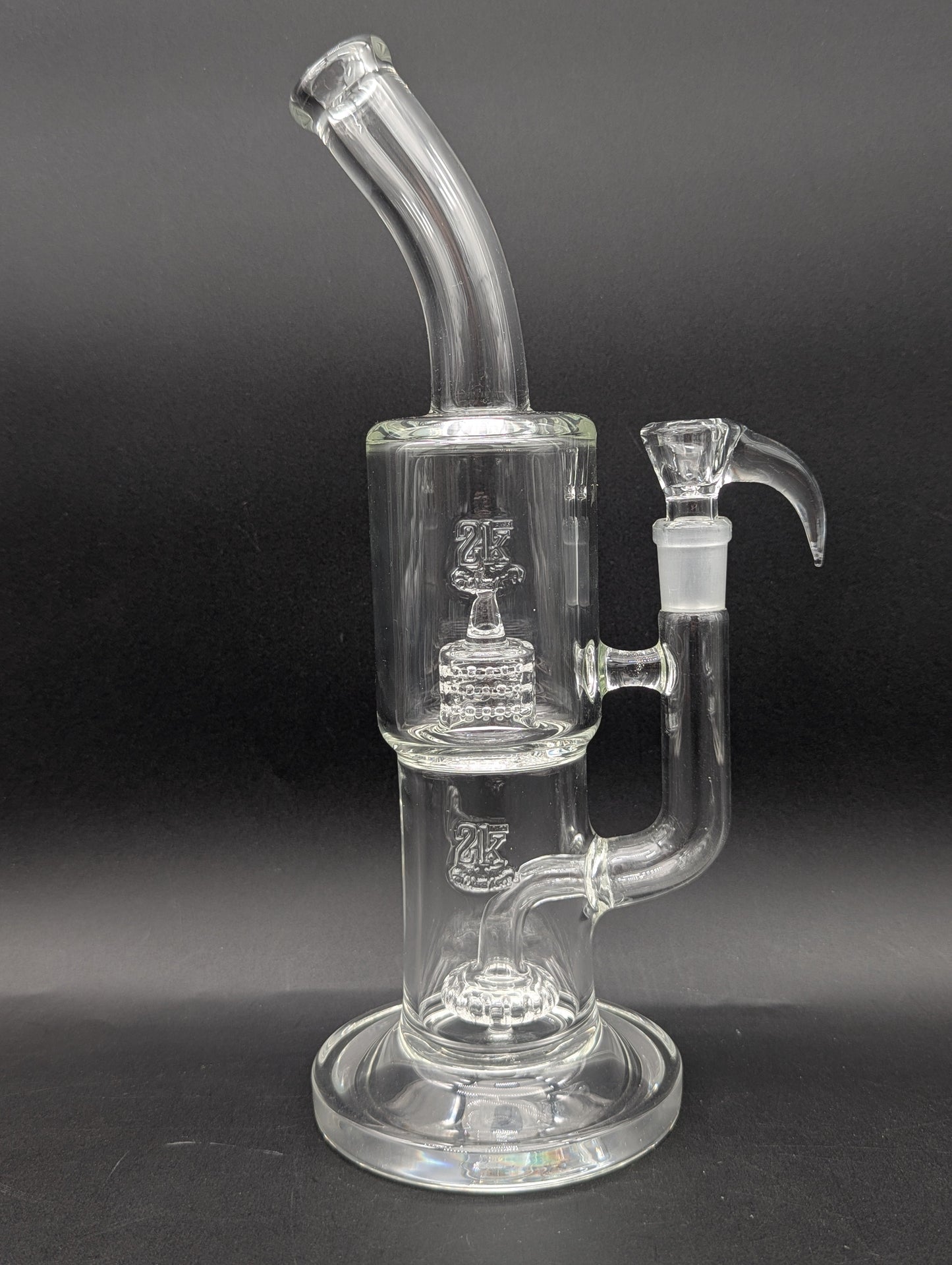 2K Glass 11" Showerhead + Grid Cap Bong-Avernic Smoke Shop