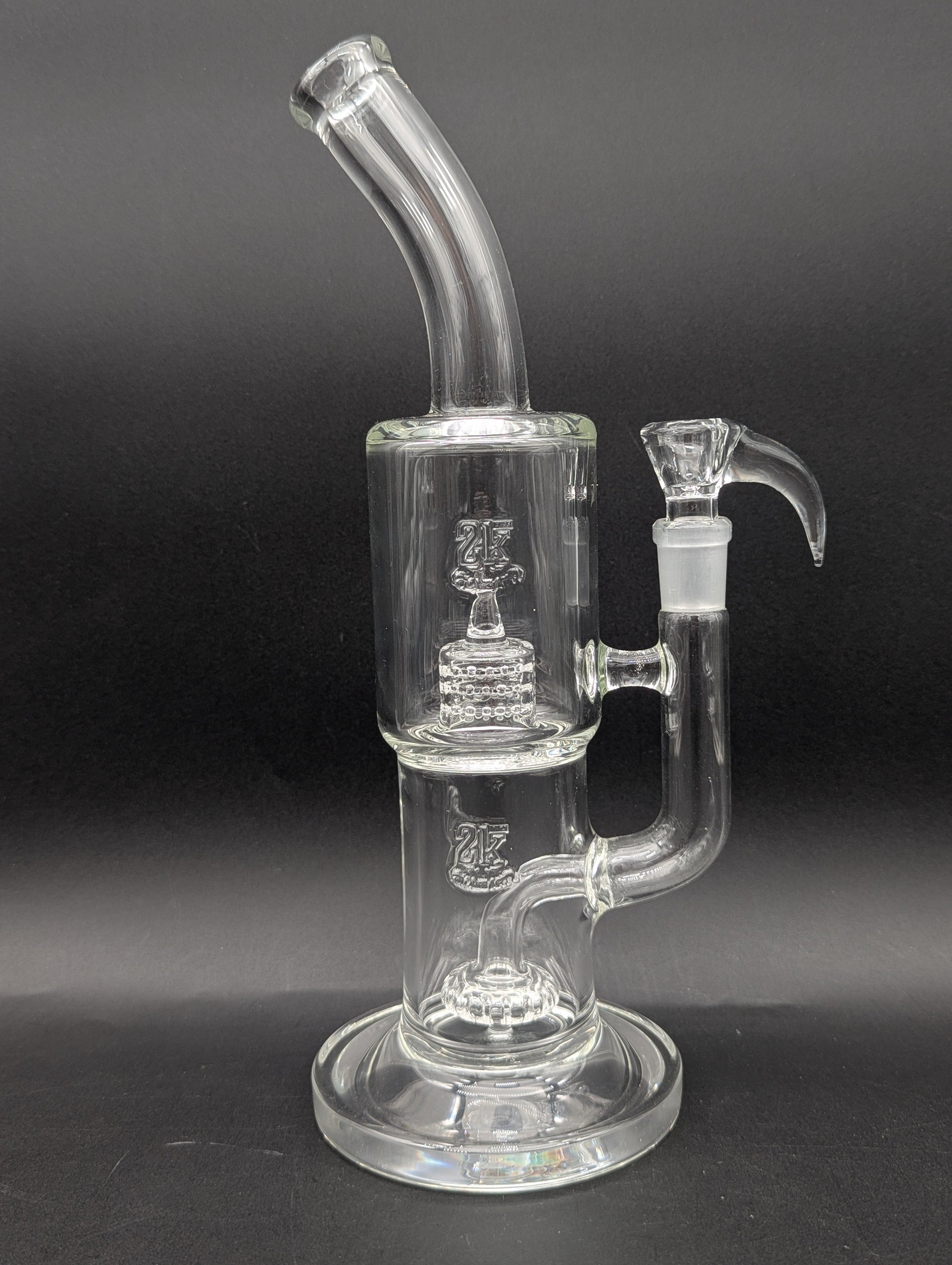 2K Glass 11" Showerhead + Grid Cap Bong-Avernic Smoke Shop