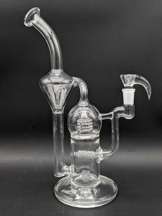 2K Glass 12" Grid Cap Recycler - Meech Madness Smoke Shop