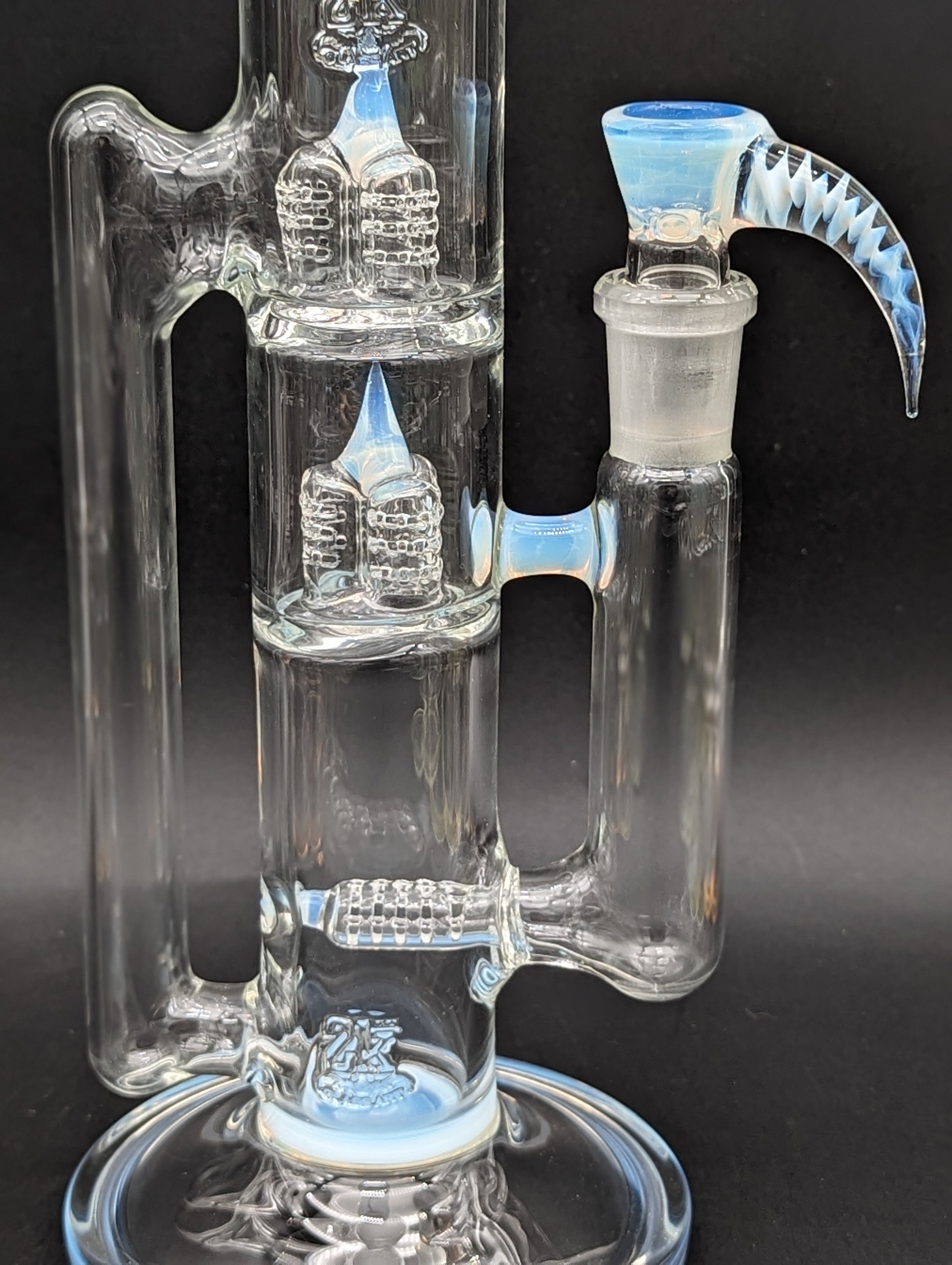 2K Glass 14" Sidecar Treecycler Bong - Meech Madness Smoke Shop