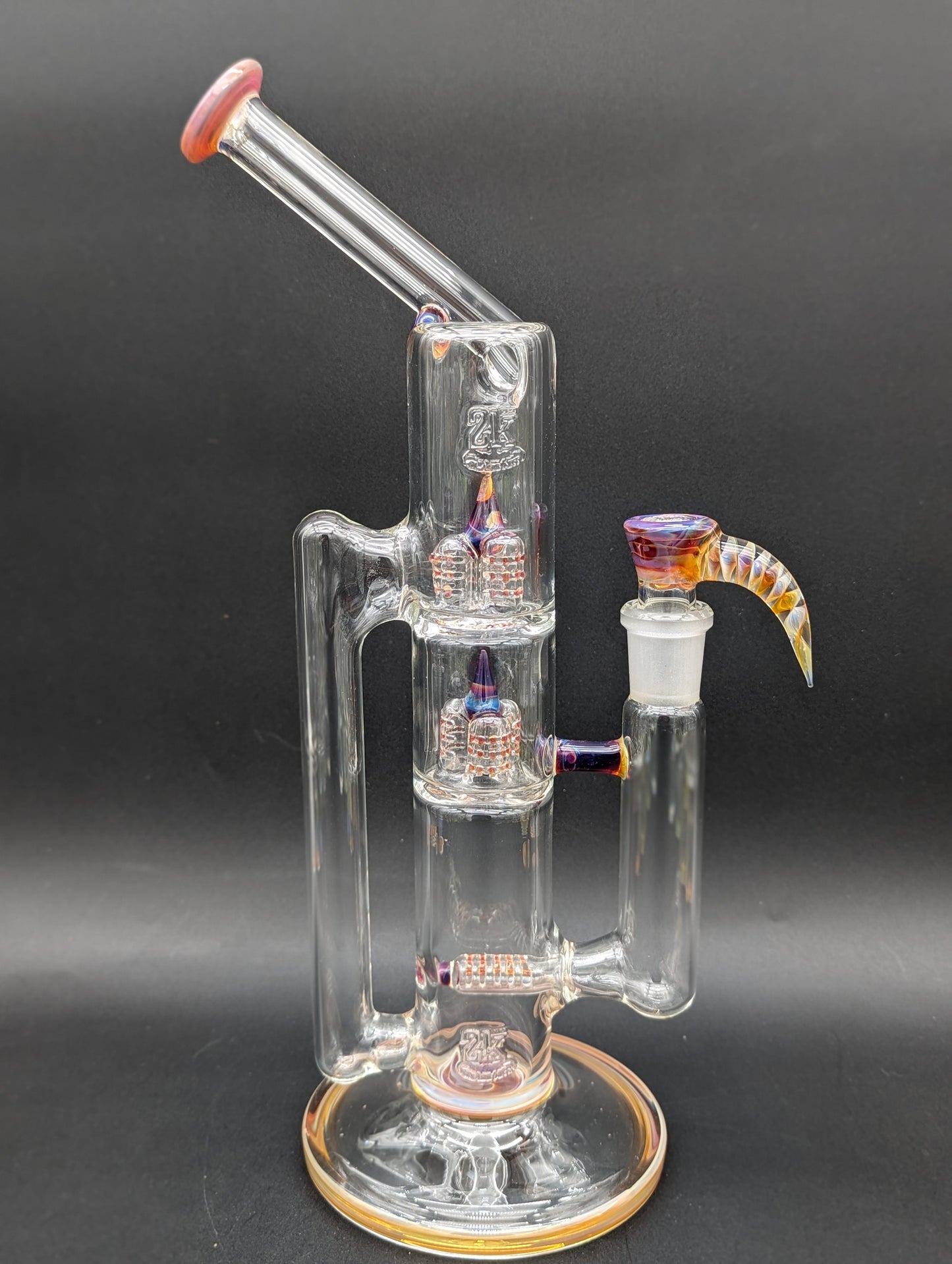 2K Glass 14" Sidecar Treecycler Bong - Meech Madness Smoke Shop