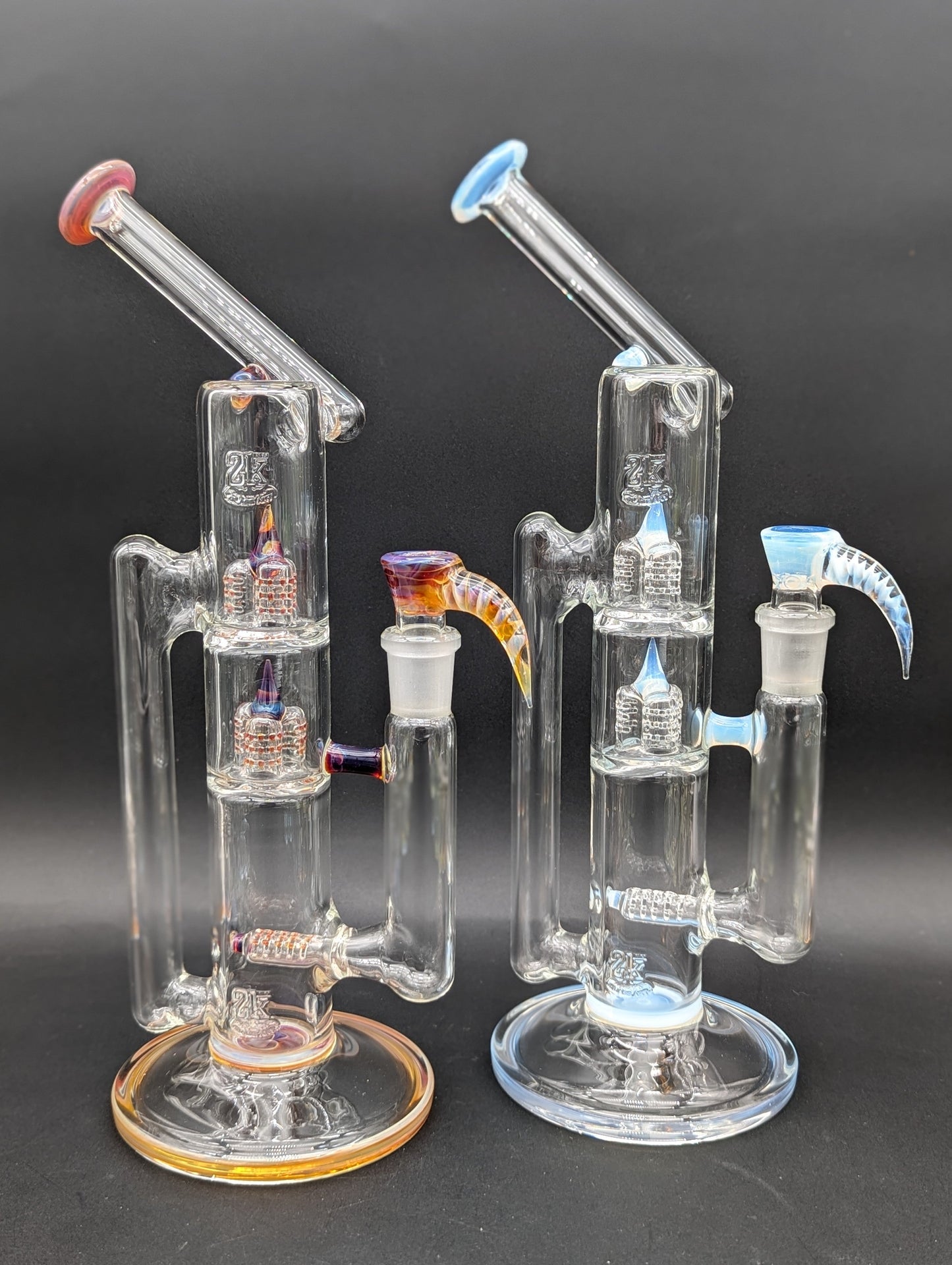2K Glass 14" Sidecar Treecycler Bong - Meech Madness Smoke Shop