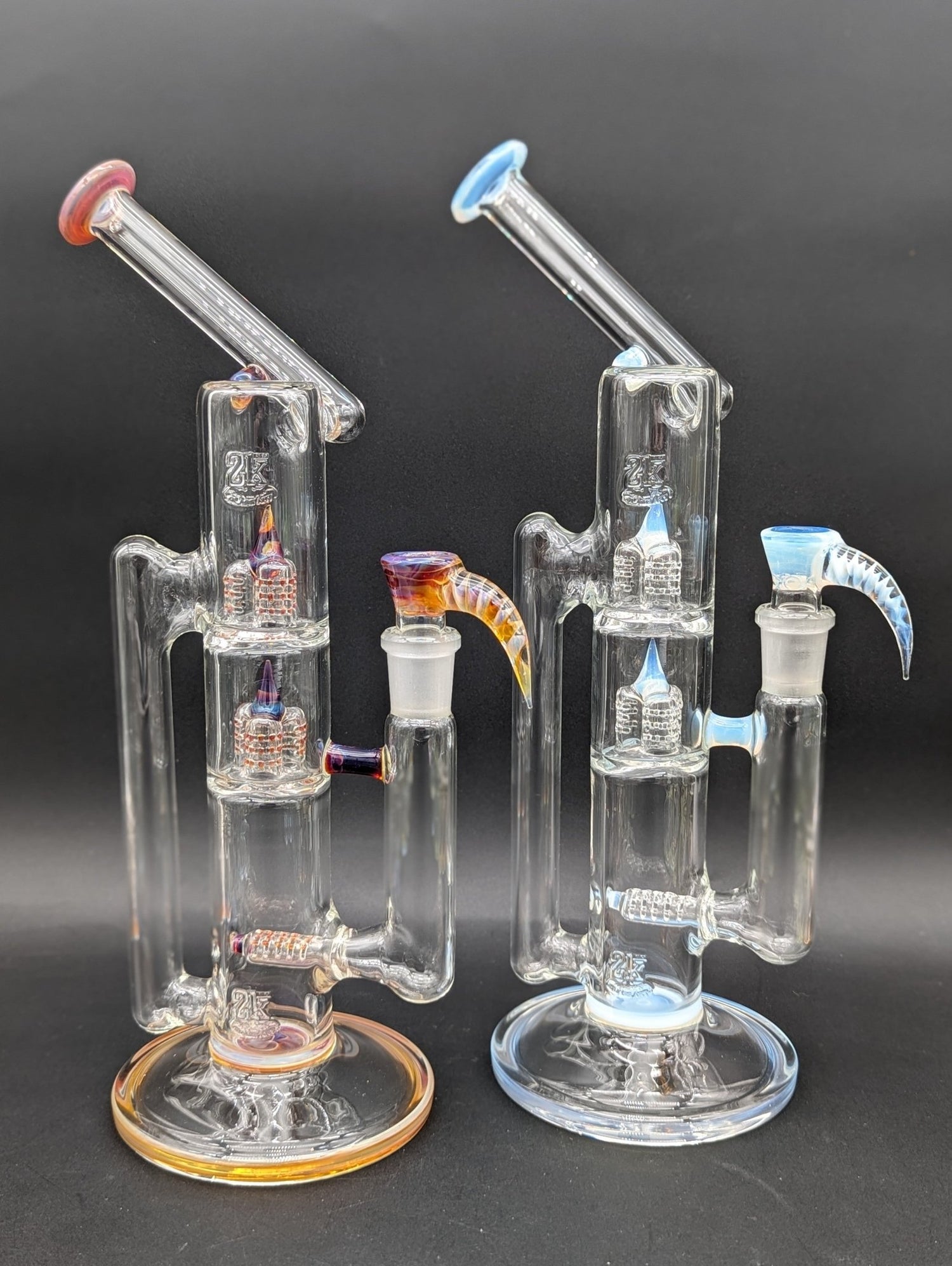 2K Glass 14" Sidecar Treecycler Bong - Meech Madness Smoke Shop
