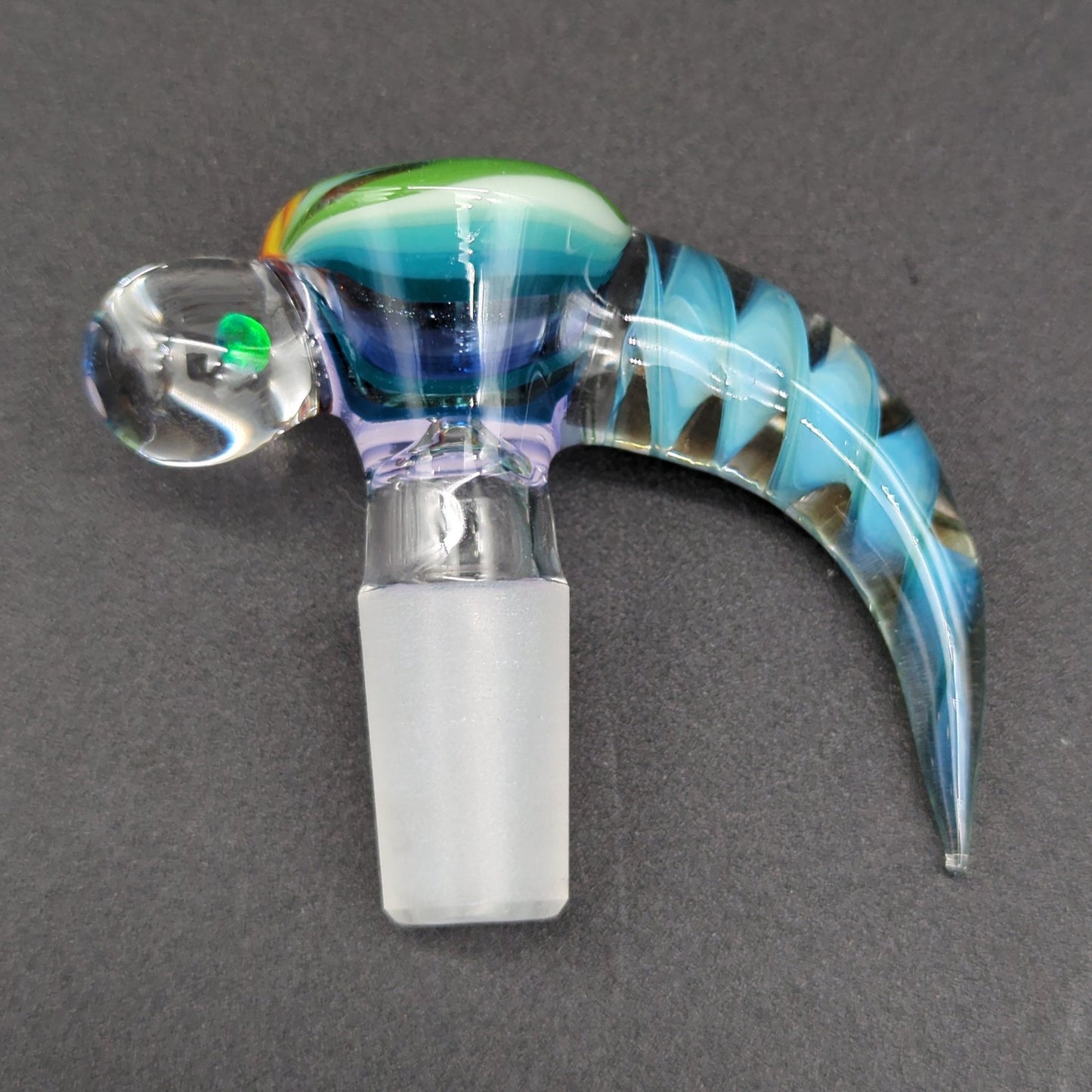 2K Glass 14mm Single Hole Slides w/ Black Opal - Meech Madness Smoke Shop