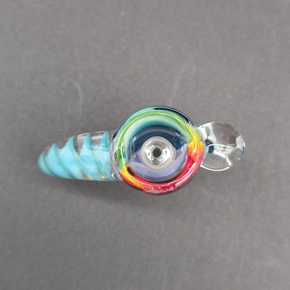 2K Glass 14mm Single Hole Slides w/ Black Opal - Meech Madness Smoke Shop