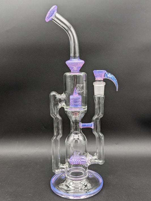 2K Glass 16" Dual Perc Capcycler 2 - Light Purple - Meech Madness Smoke Shop
