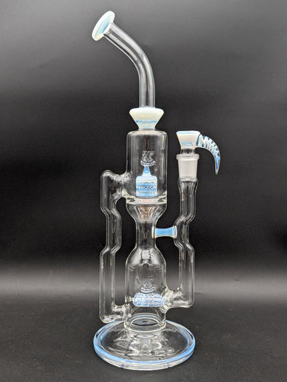 2K Glass 16" Dual Perc Capcycler 5 - Ghost - Meech Madness Smoke Shop