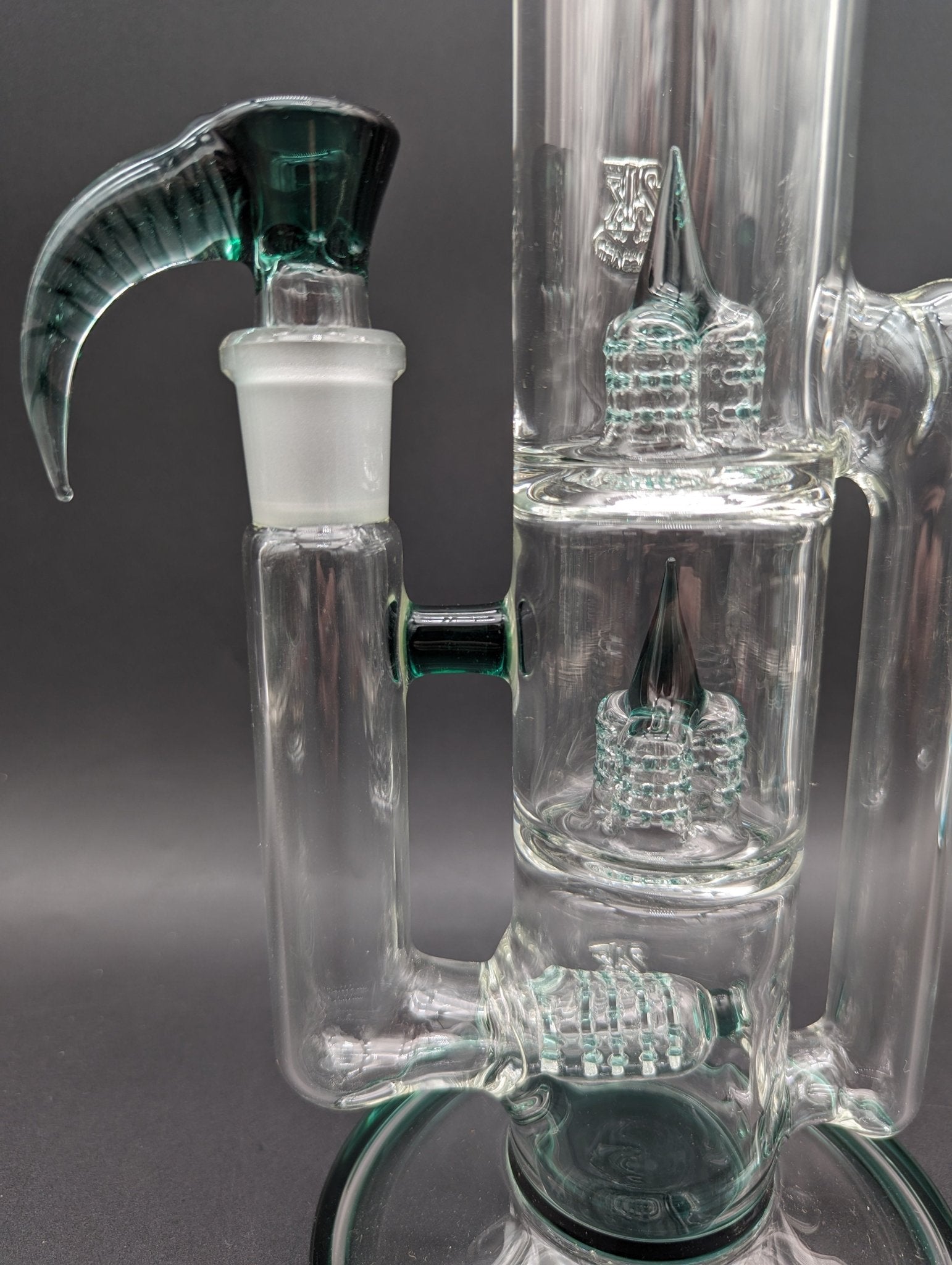 2K Glass 18" Bent Neck Treecycler Bong - Meech Madness Smoke Shop
