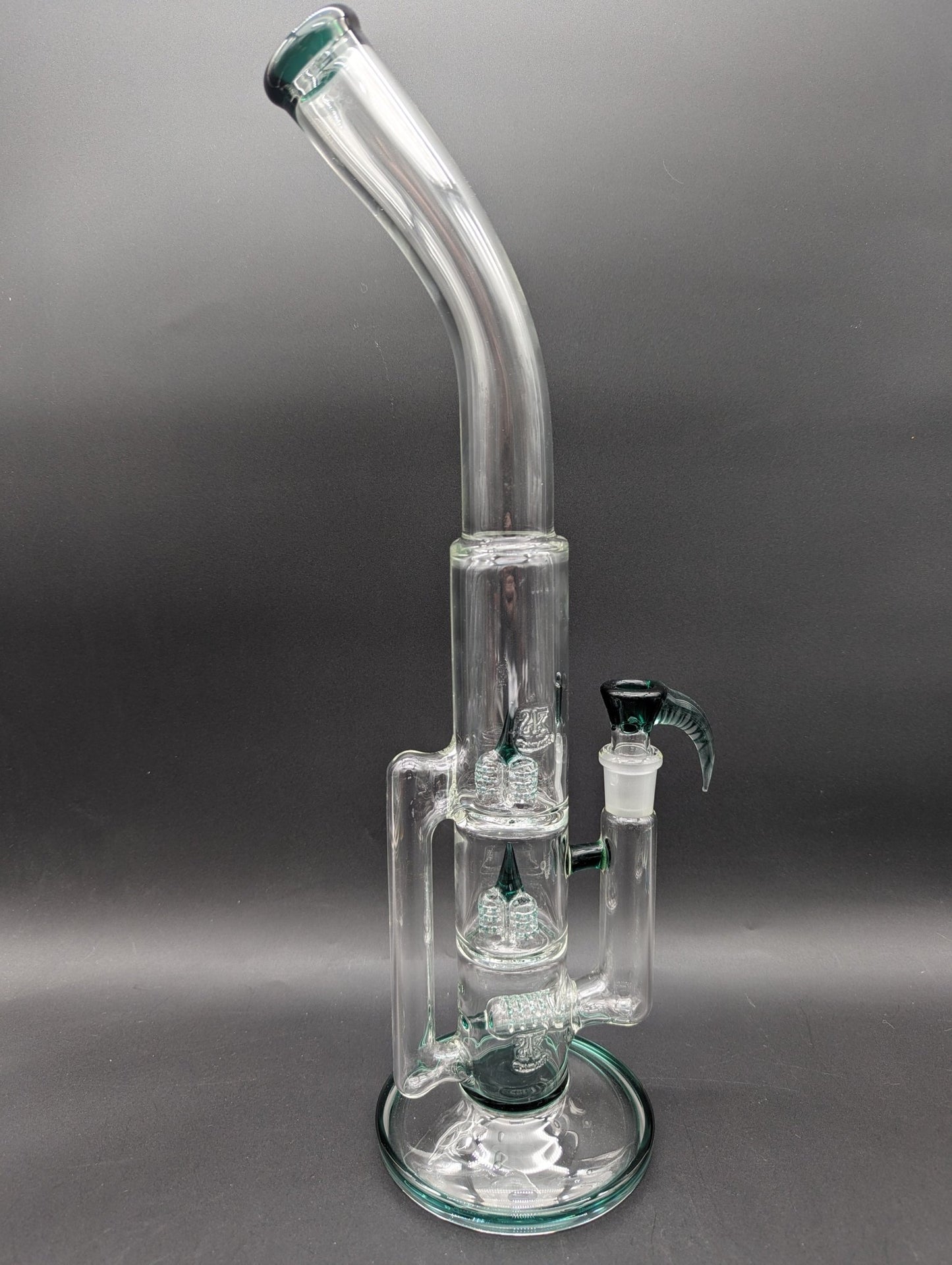 2K Glass 18" Bent Neck Treecycler Bong - Meech Madness Smoke Shop