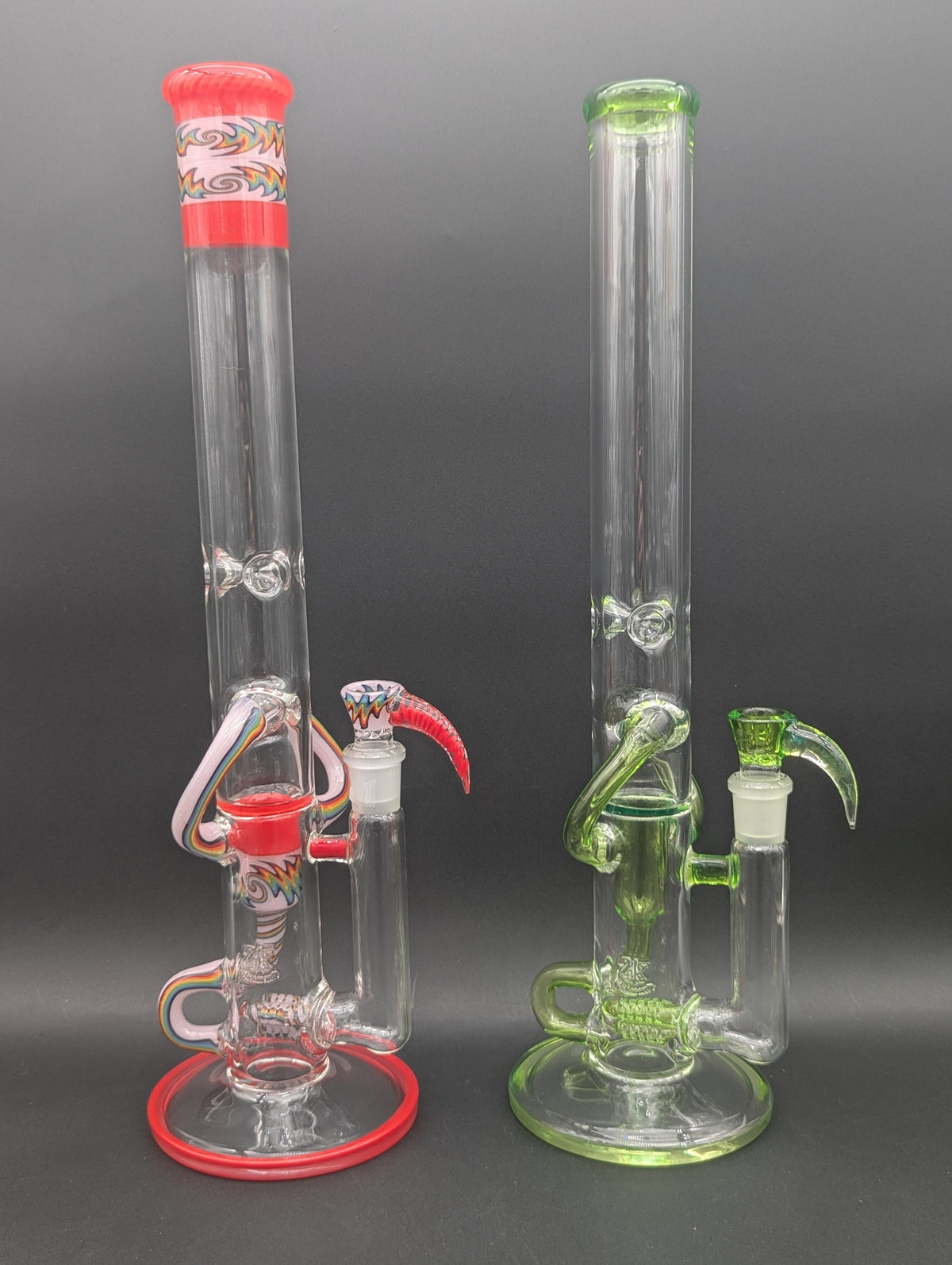 2K Glass 18" Threeline Recycler Bong-Avernic Smoke Shop
