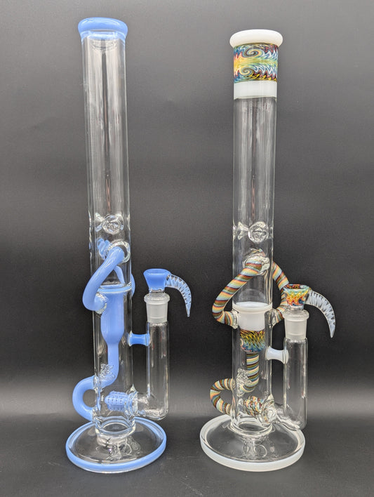 2K Glass 18" Threeline Recycler Bong-Avernic Smoke Shop