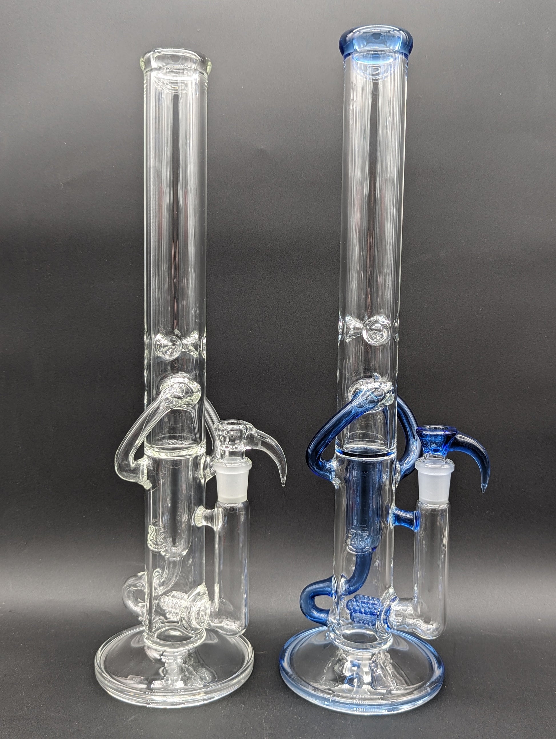 2K Glass 18" Threeline Recycler Bong-Avernic Smoke Shop