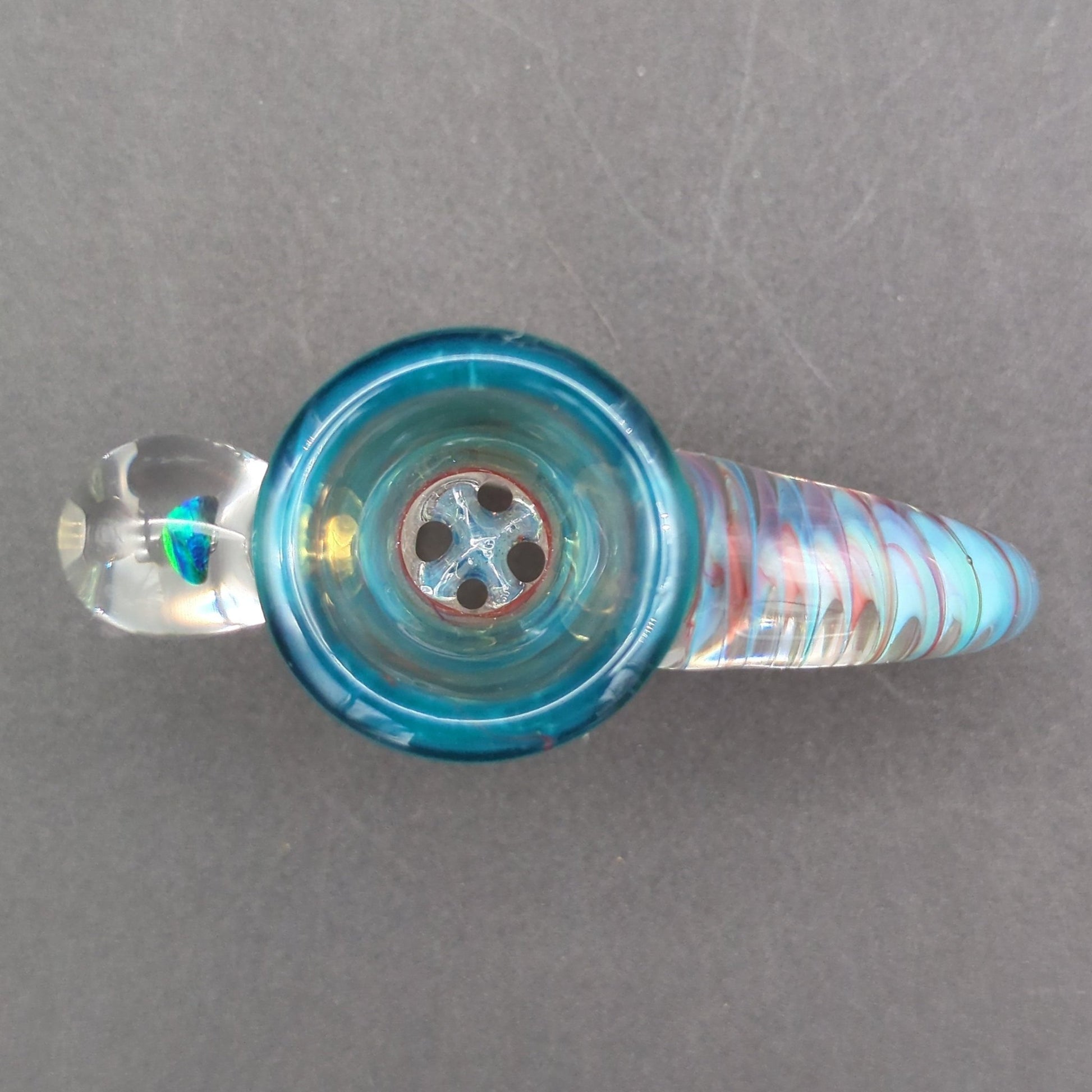 2K Glass 18mm Screened 4 Hole Slides w/ Black Opal - Meech Madness Smoke Shop