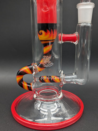 2K Glass Art Lava Wig Wag Incycler Tube 18"