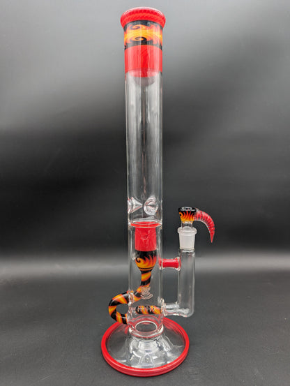 2K Glass Art Lava Wig Wag Incycler Tube 18"