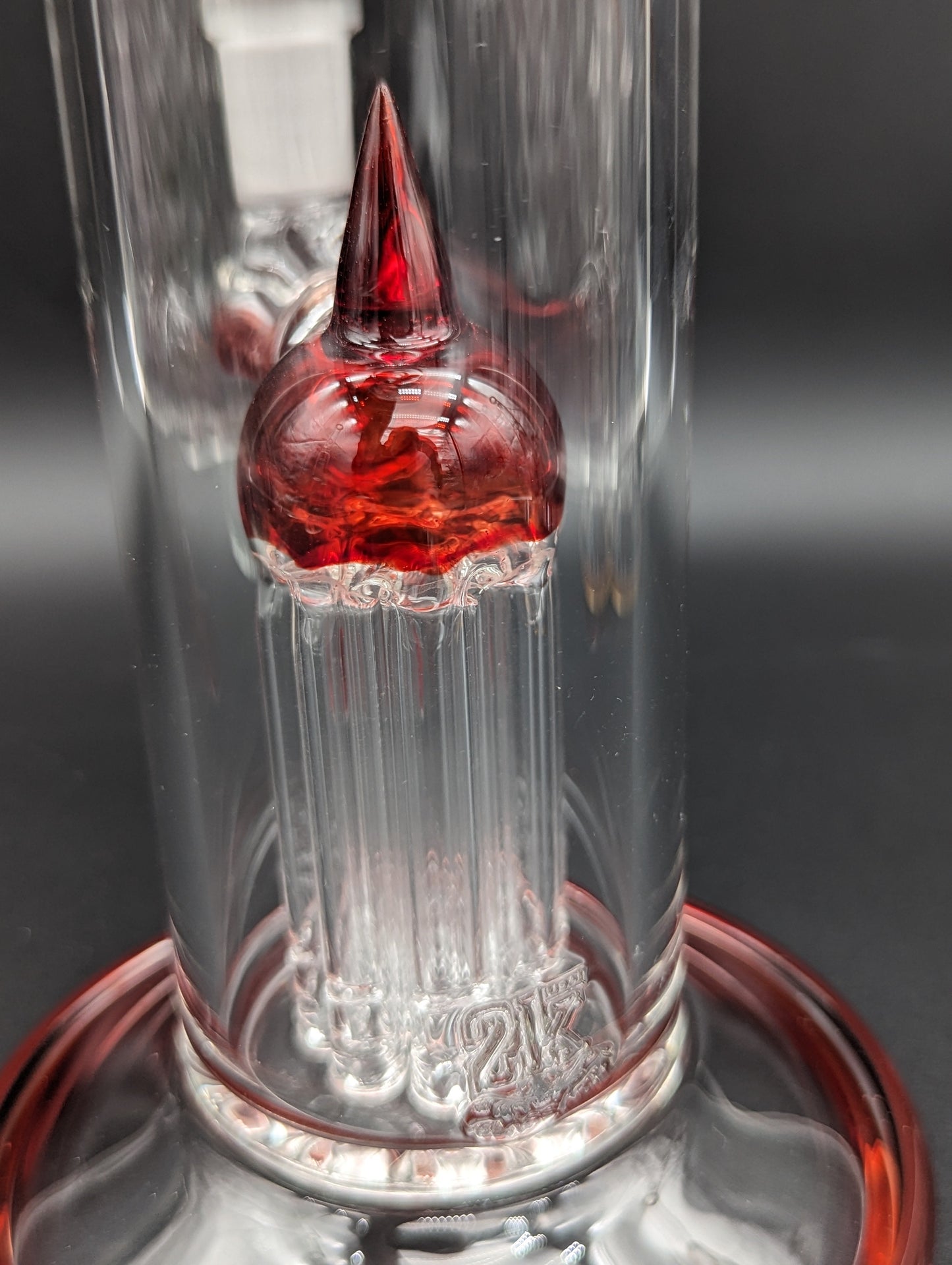 2K Glass Art Red 8 Arm Perc 14" Bong - Avernic Smoke Shop