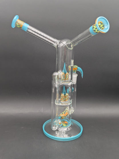 2K Glass Double Mouth Treecycler Bong-Avernic Smoke Shop