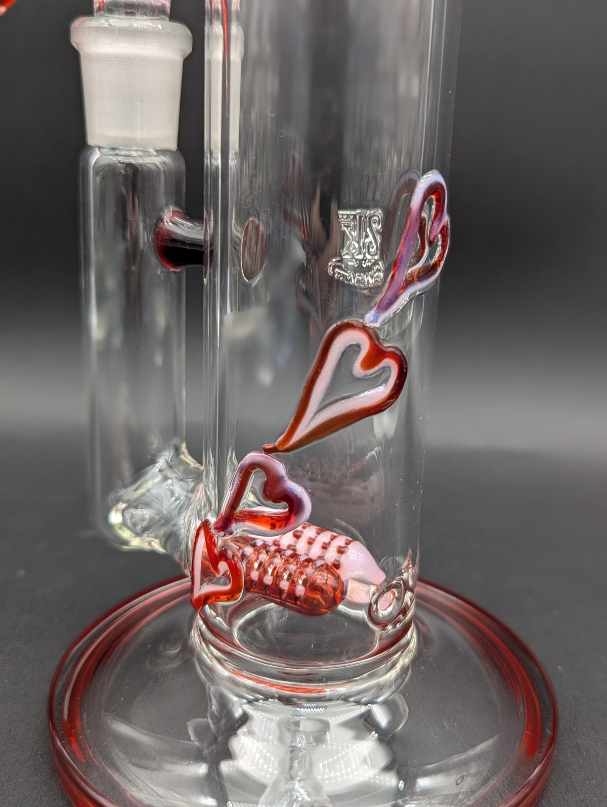 2K Glass Dual Color Dual Mouth Heart Bong-Meech Madness Smoke Shop