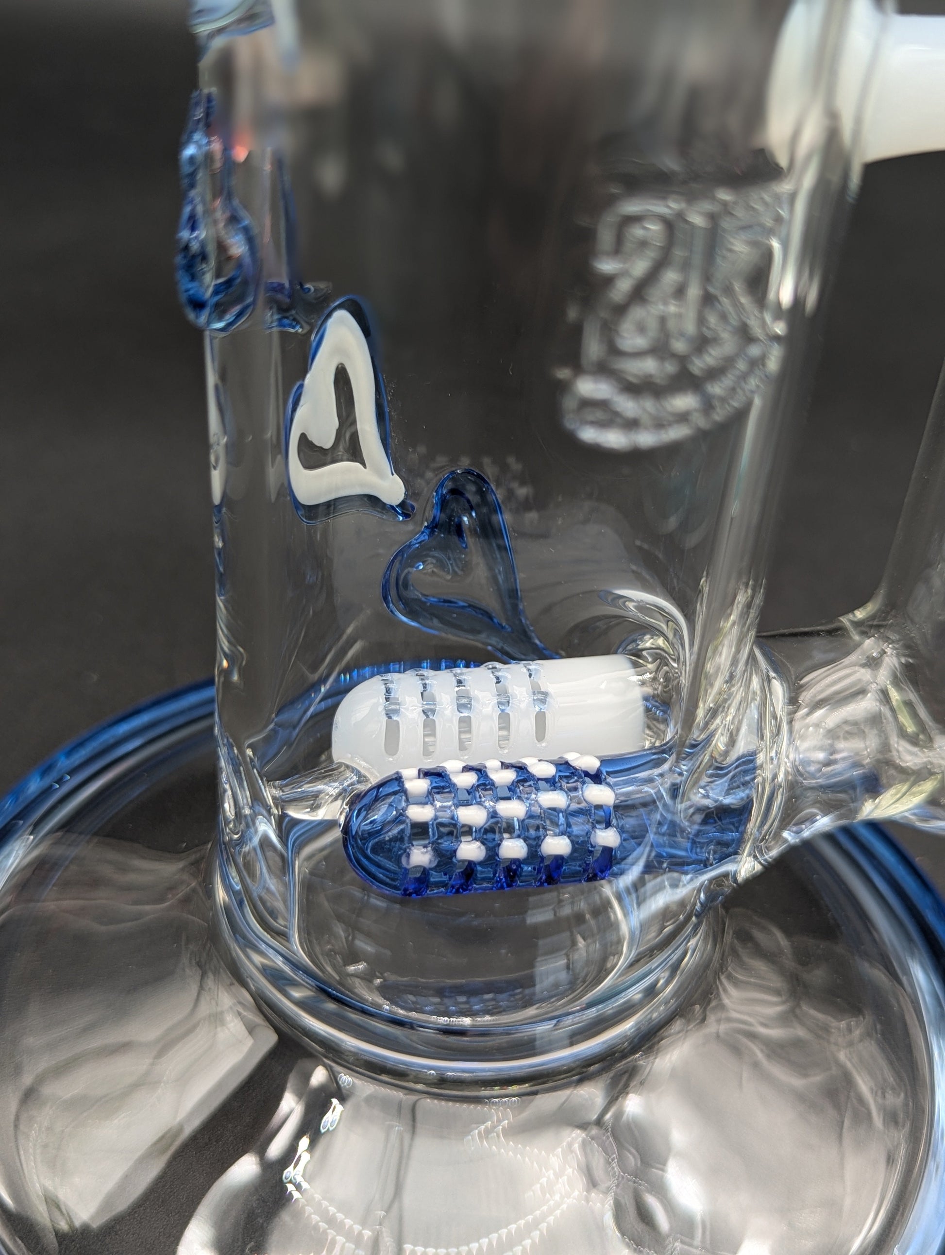 2K Glass Dual Color Dual Mouth Heart Bong-Meech Madness Smoke Shop