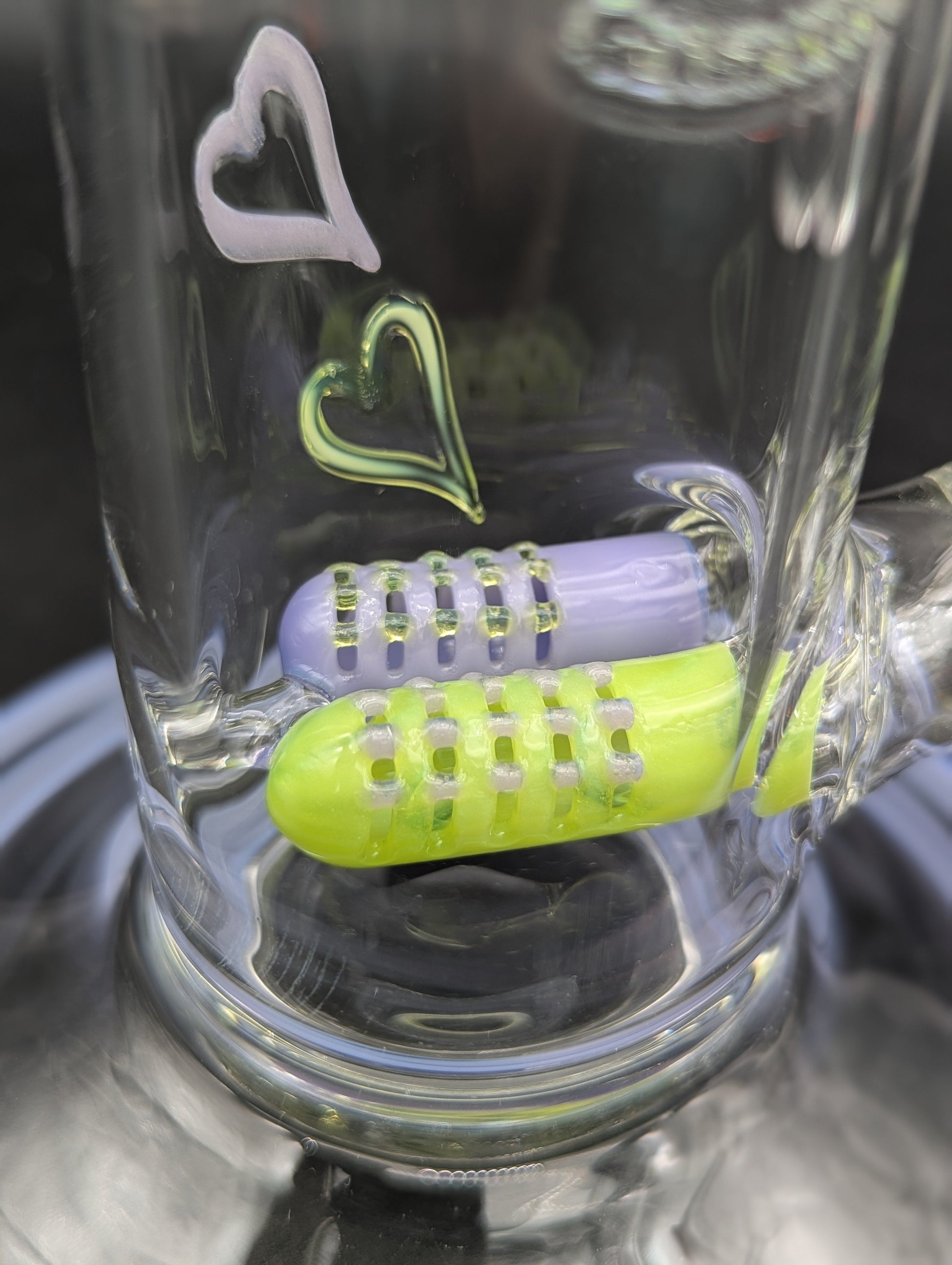 2K Glass Dual Color Heart Bong-Avernic Smoke Shop