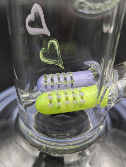 2K Glass Dual Color Heart Bong-Avernic Smoke Shop