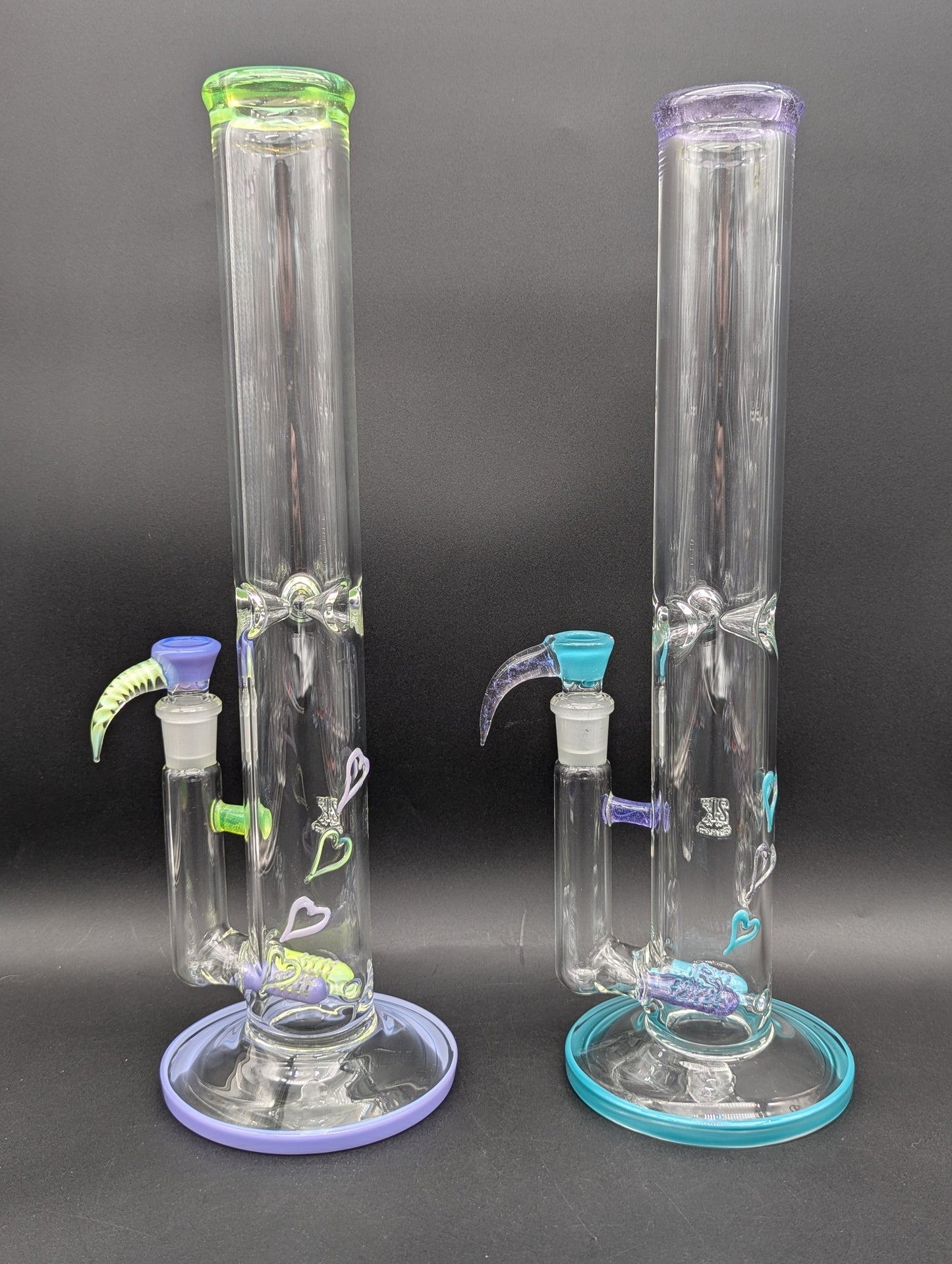 2K Glass Dual Color Heart Bong-Avernic Smoke Shop