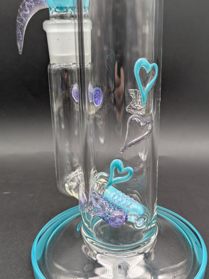 2K Glass Dual Color Heart Bong-Avernic Smoke Shop