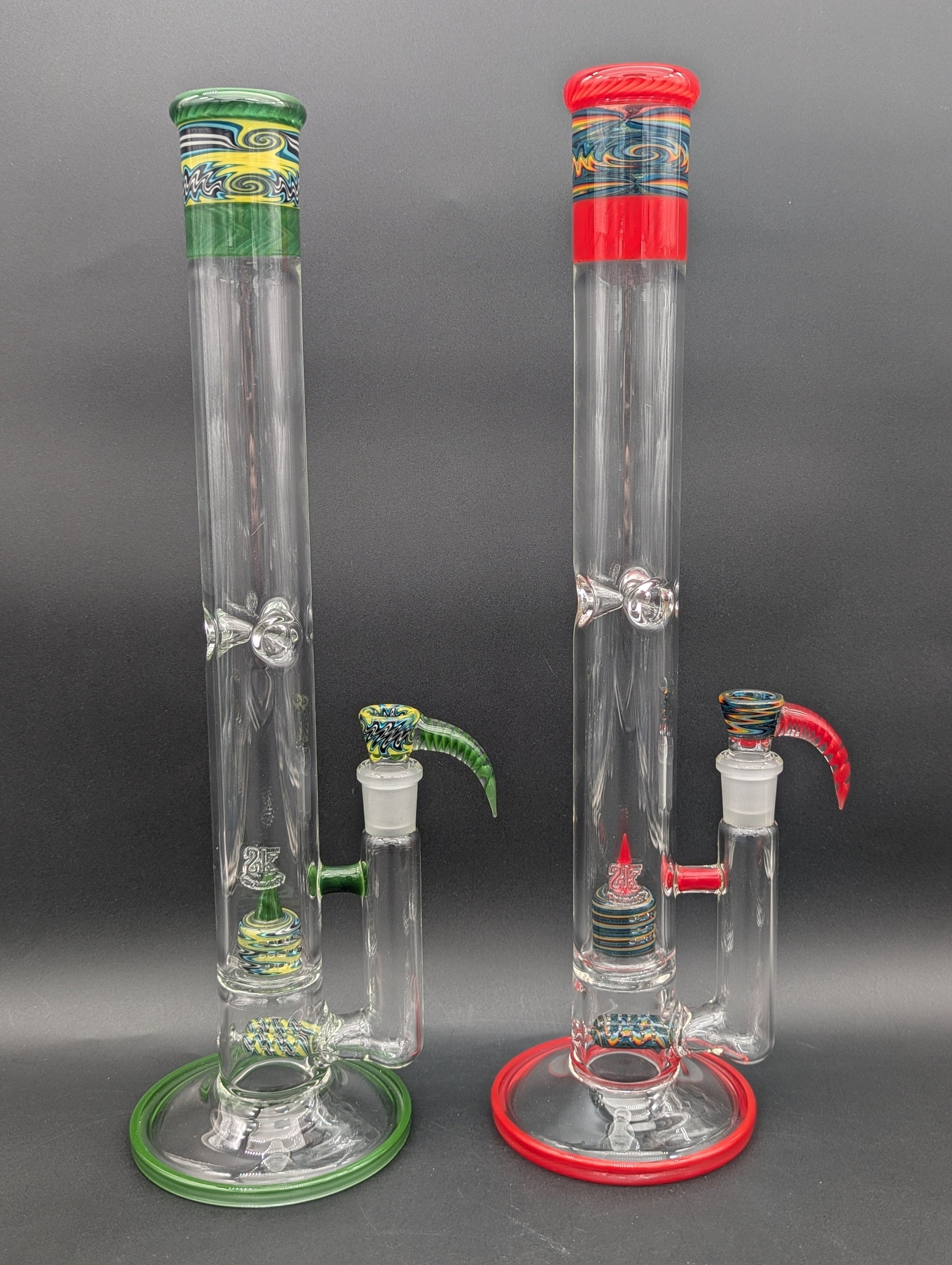 2K Glass Dual Gridline to 180 Grid Cap Bongs-Avernic Smoke Shop