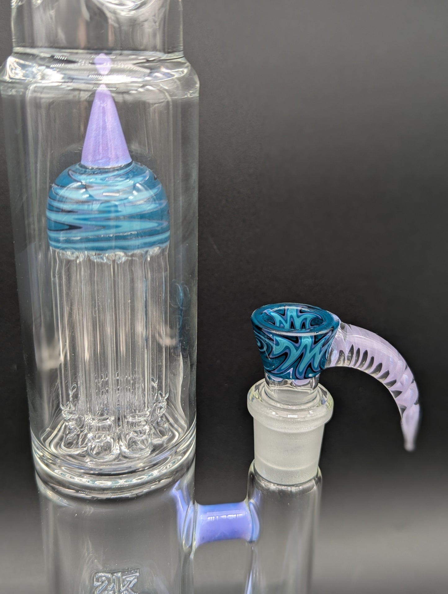 2K Glass Dual Gridline to 8 Arm Bongs - Color Accented-Avernic Smoke Shop