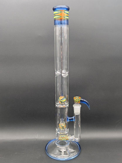 2K Glass - Triple Perc Tube - Purple Worked-Avernic Smoke Shop