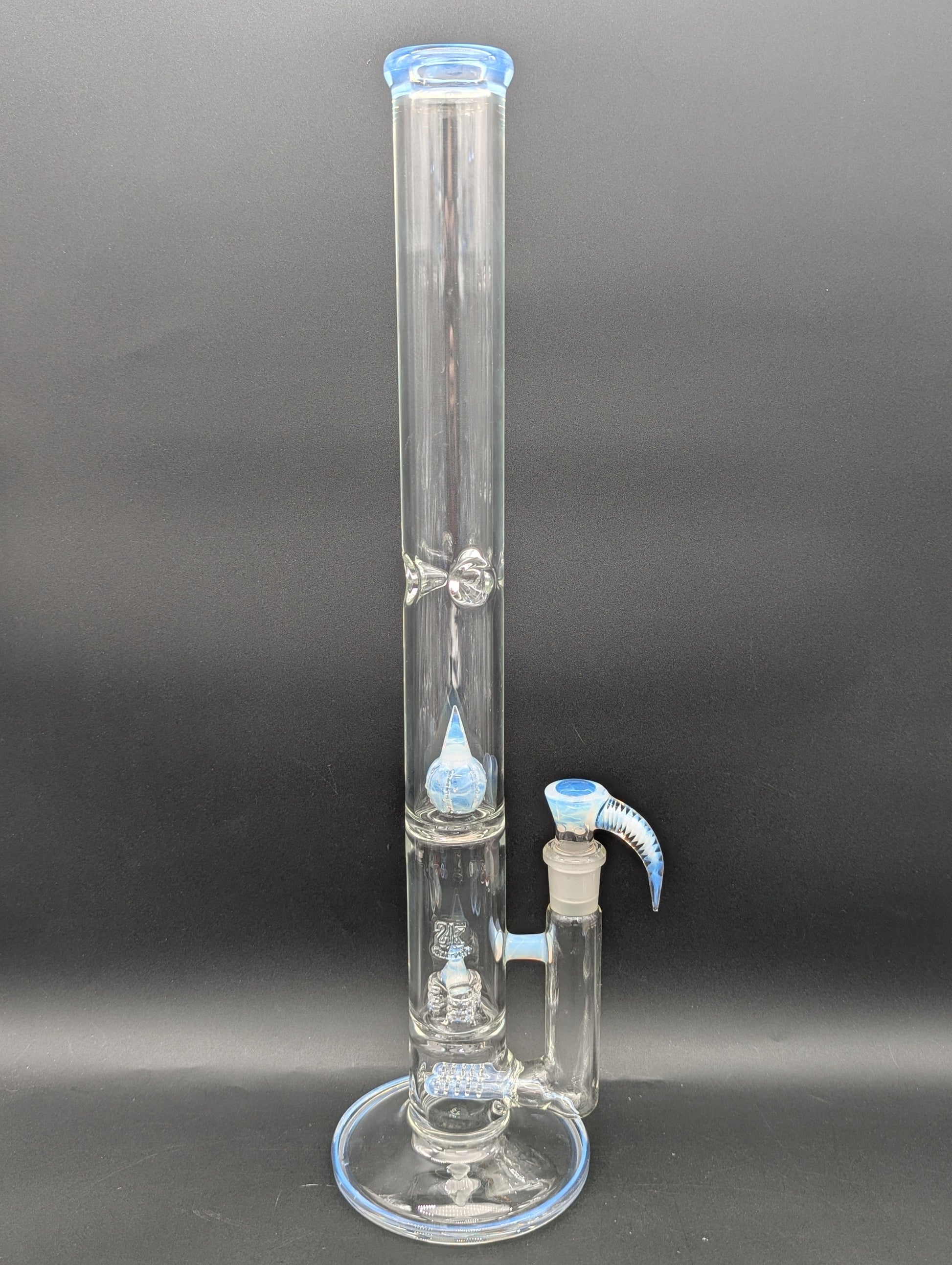 2K Glass - Triple Perc Tube - Purple Worked-Avernic Smoke Shop