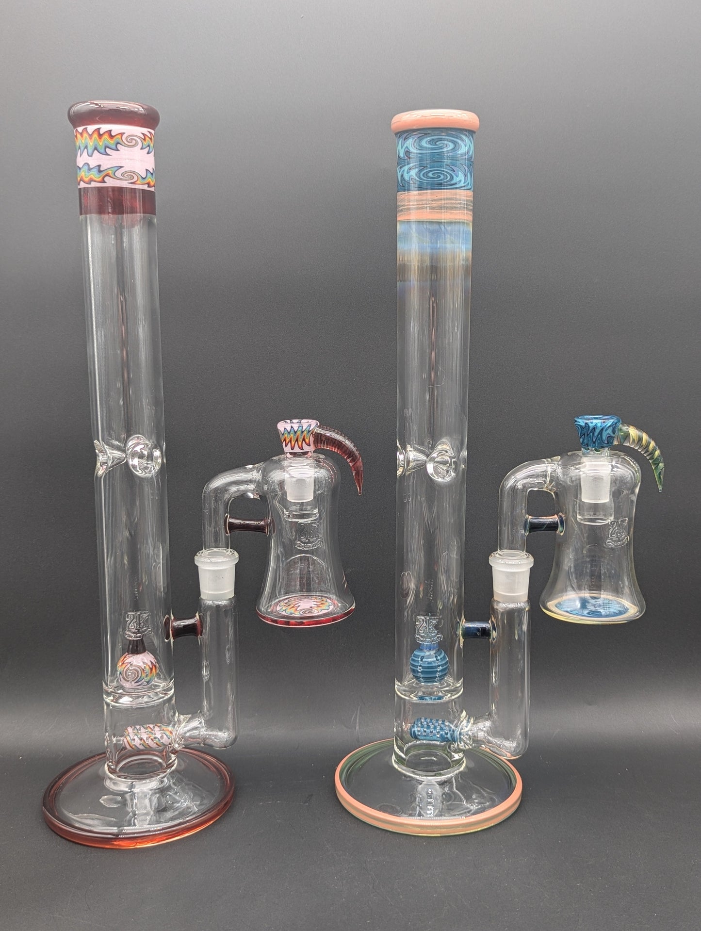 2K Glass Worked Bong Set w/ Ash Catcher-Avernic Smoke Shop