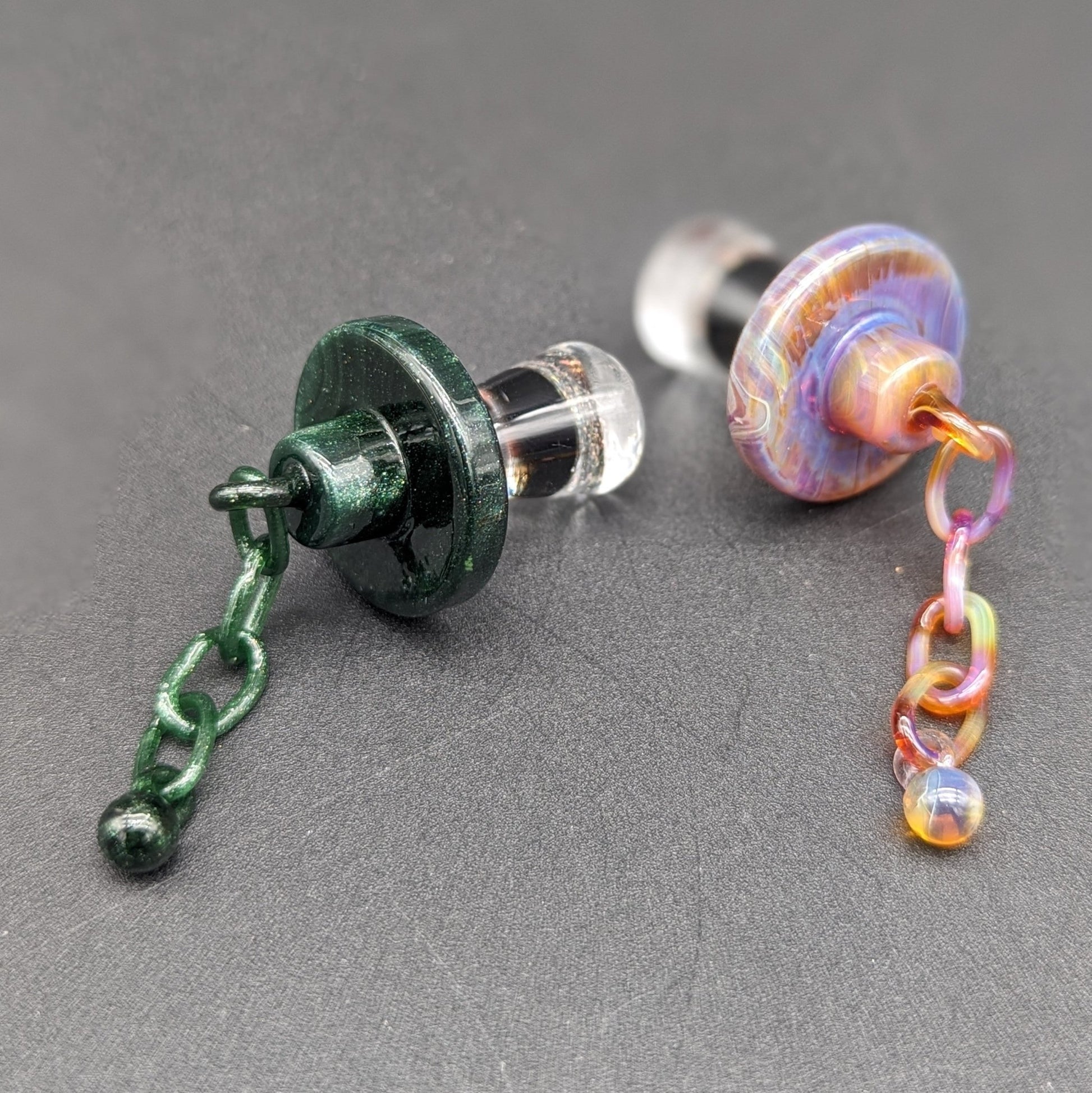 3" Dichroic Cap Terp Chain - Slurper Cap - Meech Madness Smoke Shop