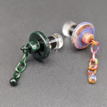 3" Dichroic Cap Terp Chain - Slurper Cap - Meech Madness Smoke Shop