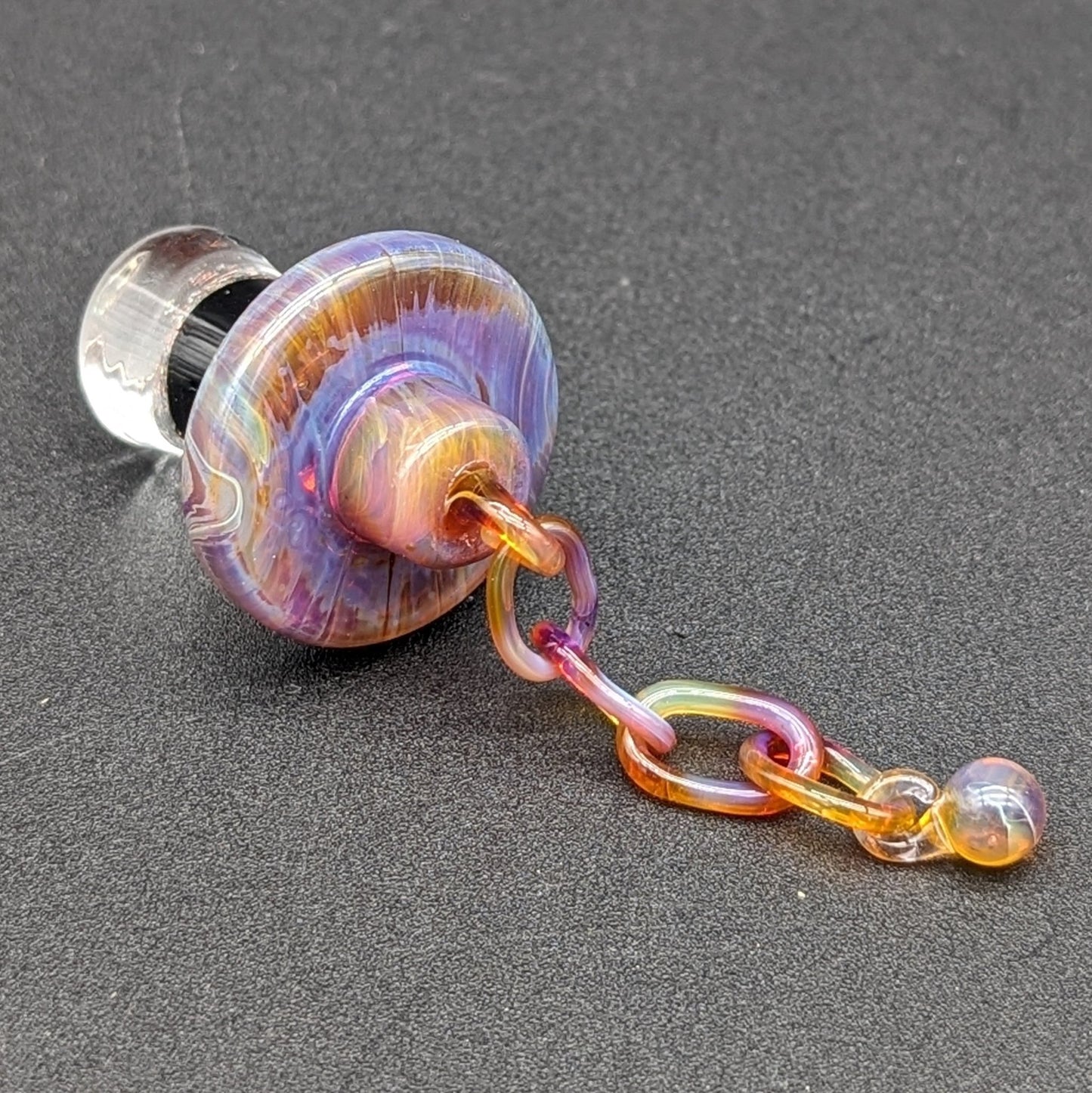 3" Dichroic Cap Terp Chain - Slurper Cap - Meech Madness Smoke Shop